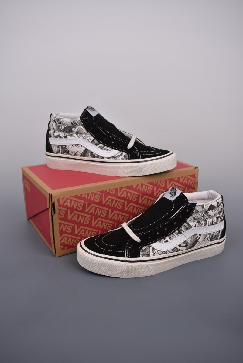 Vans Sk8-Mid 'SNS' 'Black / White Graffiti' view