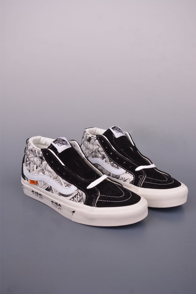 Vans Sk8-Mid 'SNS' 'Black / White Graffiti' view