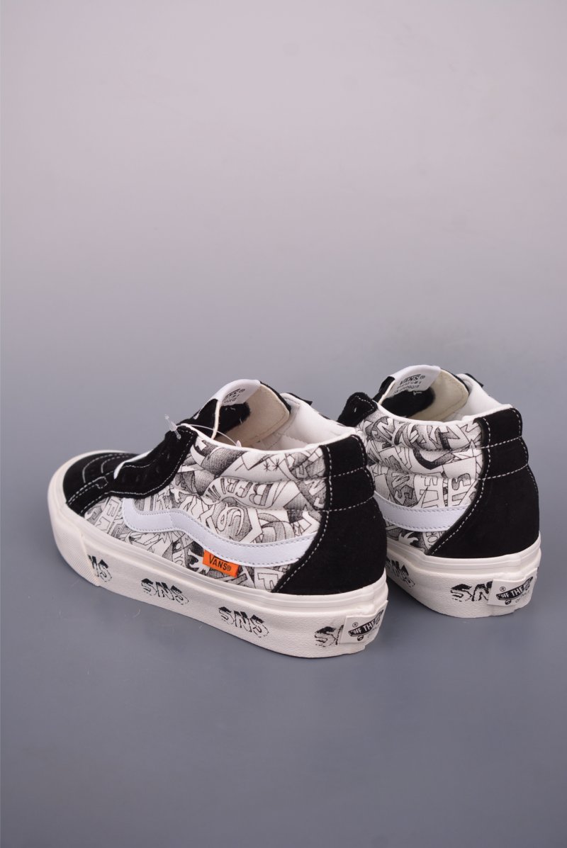Vans Sk8-Mid 'SNS' 'Black / White Graffiti' view