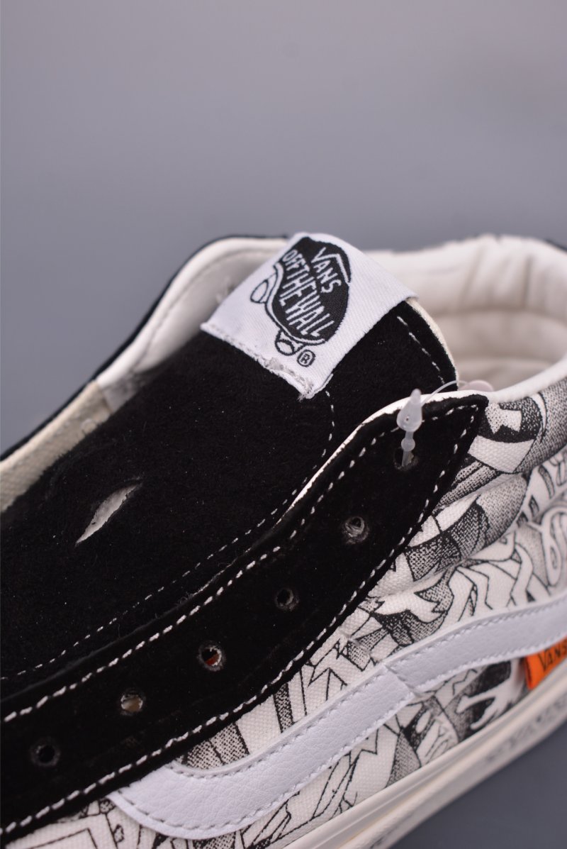 Vans Sk8-Mid 'SNS' 'Black / White Graffiti' view