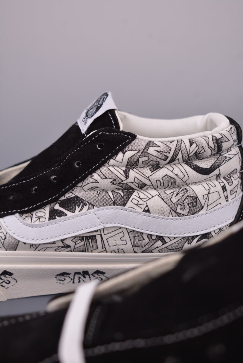 Vans Sk8-Mid 'SNS' 'Black / White Graffiti' view