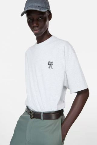 Loewe x On Embroidered Logo Oversized Tee - White view 4