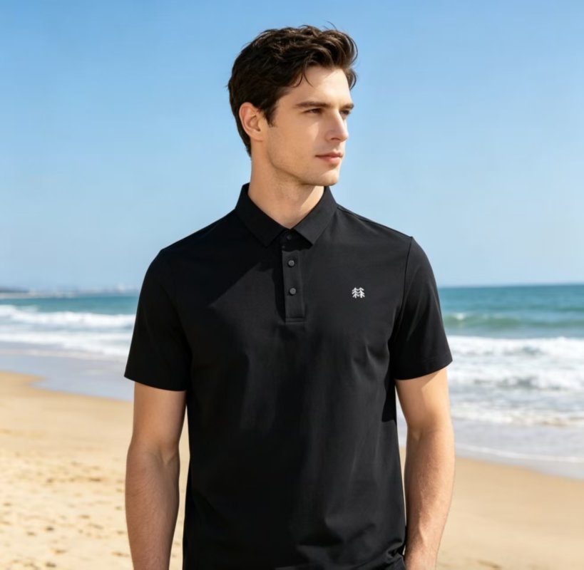 Loewe Embroidered Logo Short-Sleeve Polo - Black view
