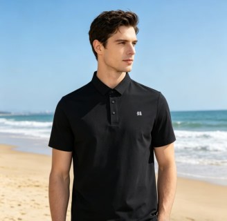 Loewe Embroidered Logo Short-Sleeve Polo - Black view 4