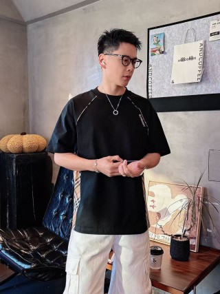 Burberry Side-Stripe Cotton T-Shirt - Black view 7