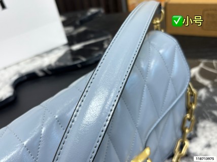 Coach Tabby Quilted Chain Shoulder Bag - Pale Blue view 8