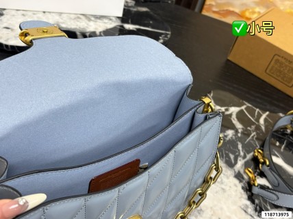 Coach Tabby Quilted Chain Shoulder Bag - Pale Blue view 9