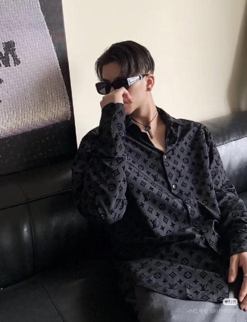 Louis Vuitton Monogram Flocked Shirt - Black/Grey