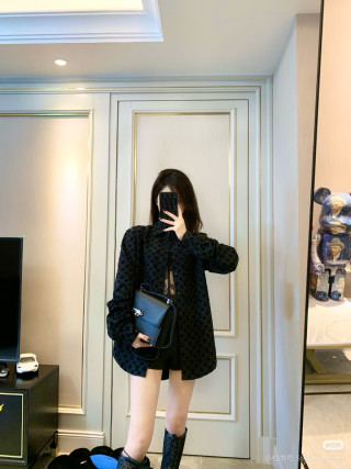 Louis Vuitton Monogram Flocked Shirt - Black/Grey view 7