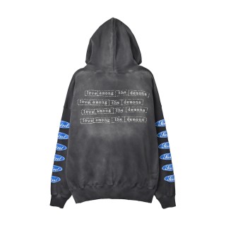 Saint Michael Saint Oval Logo Washed Hoodie - Faded Black view 4