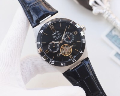 Omega Constellation Tourbillon Leather Watch - Black/Rose Gold view 2
