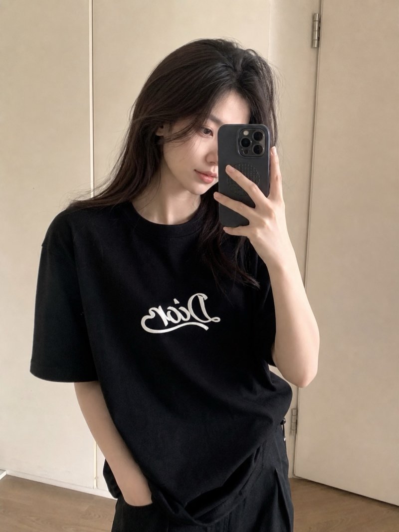 Dior Black Logo Short Sleeve T-Shirt