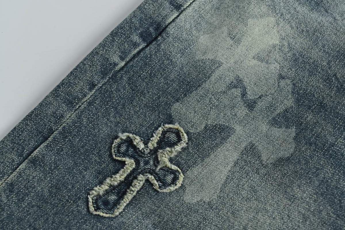 Light Wash Distressed Straight Leg Jeans view