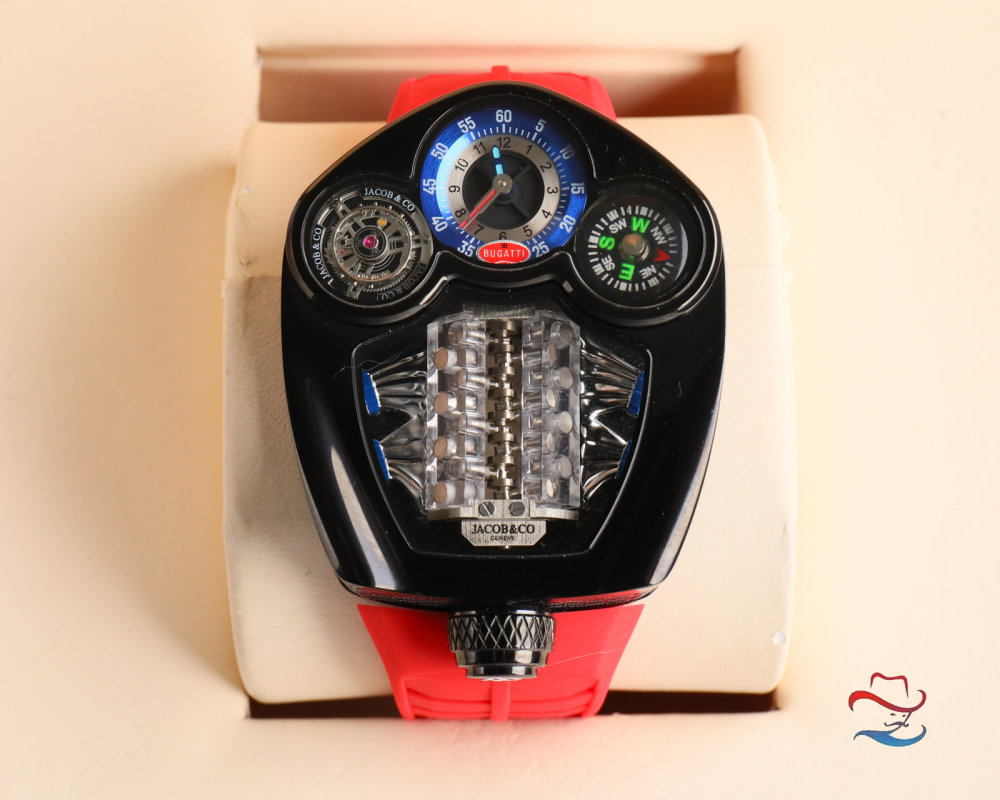 Jacob & Co Bugatti Tourbillon Engine Watch - Black/Red view