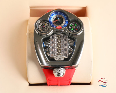 Jacob & Co Bugatti Tourbillon Engine Watch - Black/Red view 3