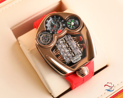 Jacob & Co Bugatti Tourbillon Engine Watch - Black/Red view 4