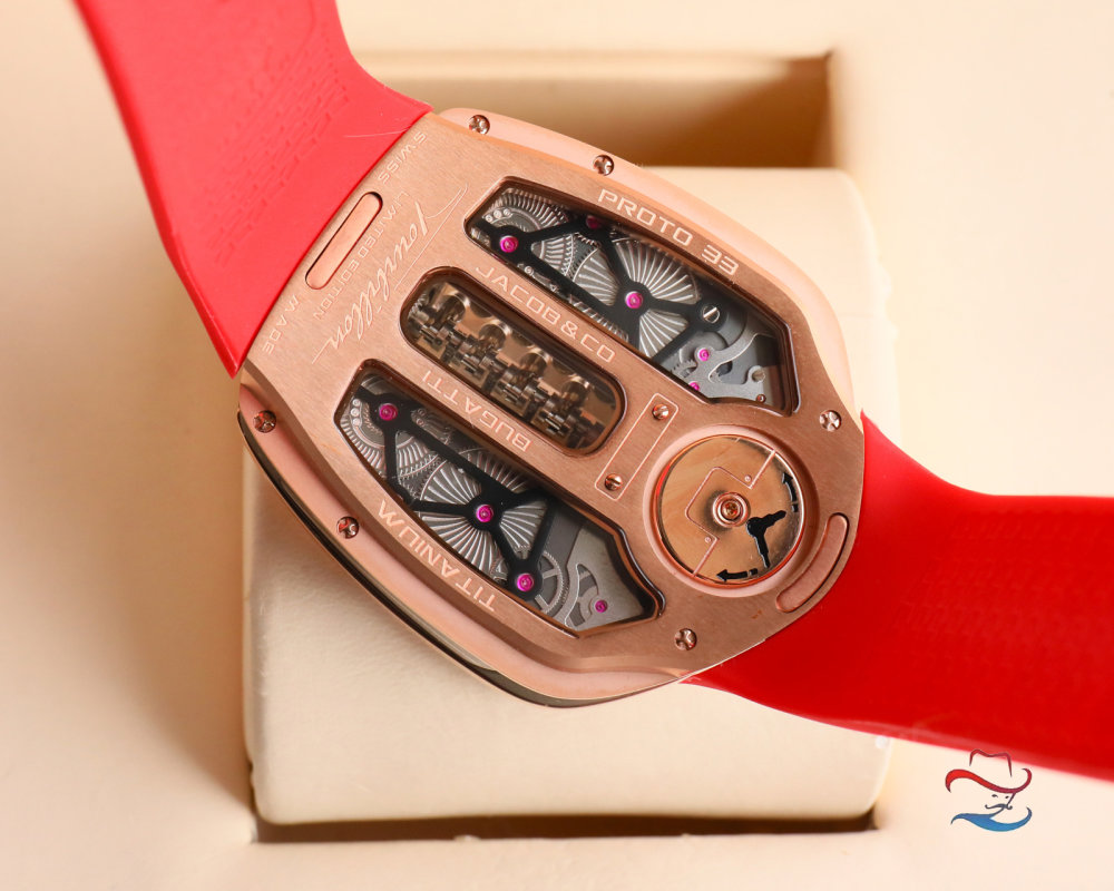 Jacob & Co Bugatti Tourbillon Engine Watch - Black/Red view