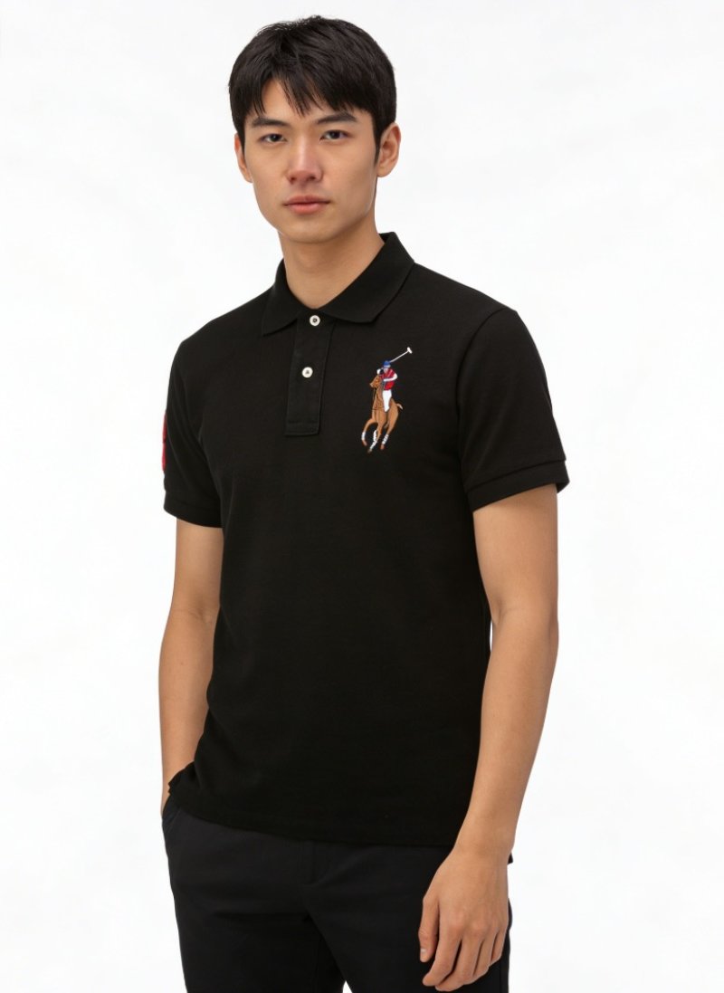 Polo Ralph Lauren Big Pony Pique Polo Shirt - Black