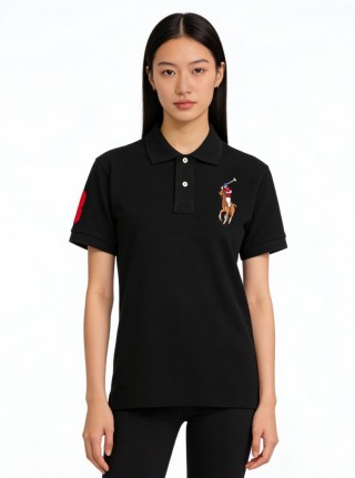 Polo Ralph Lauren Big Pony Pique Polo Shirt - Black view 2