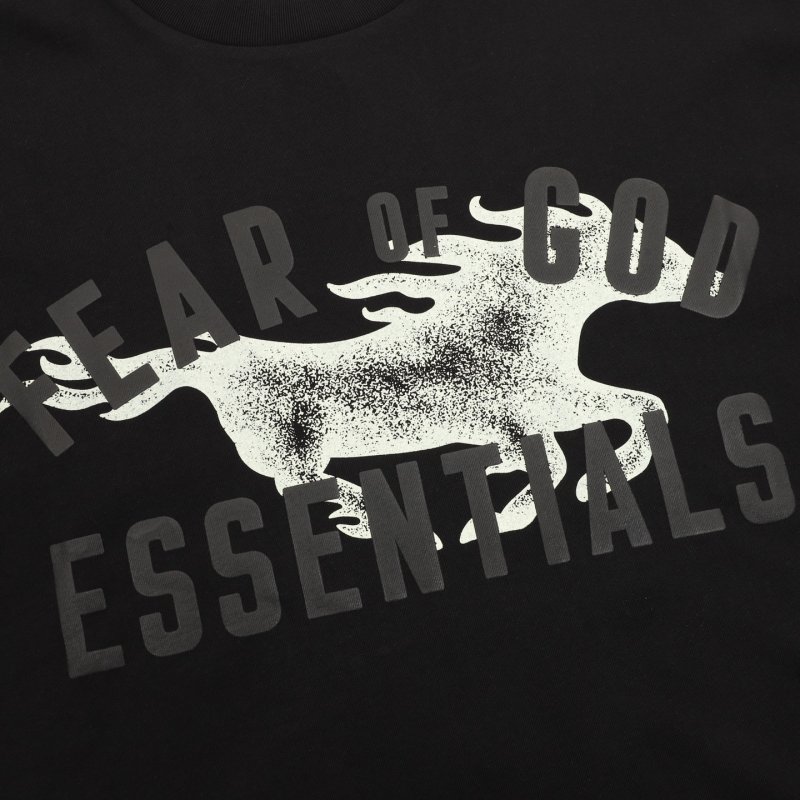Essentials Fear of God Black Graphic T-Shirt view