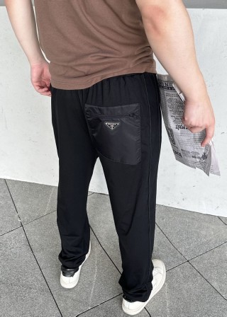 Prada Re-Nylon Triangle Logo Track Pants - Black view 2