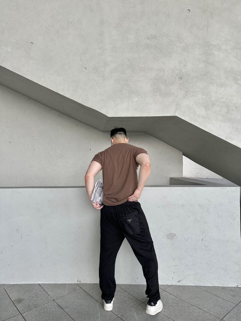 Prada Re-Nylon Triangle Logo Track Pants - Black view