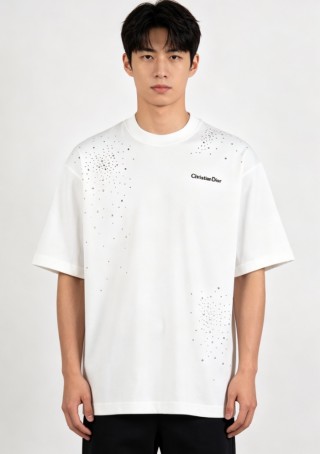 Christian Dior Splatter Print White T-Shirt