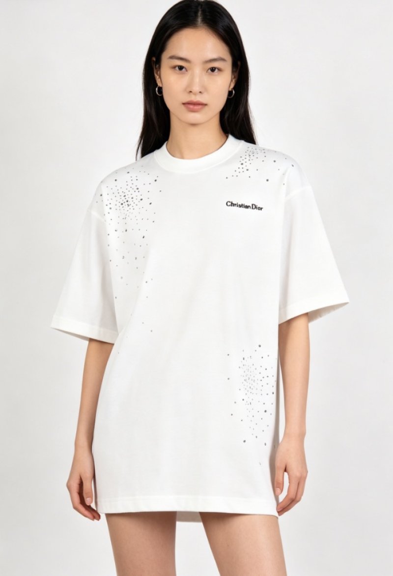 Christian Dior Splatter Print White T-Shirt view