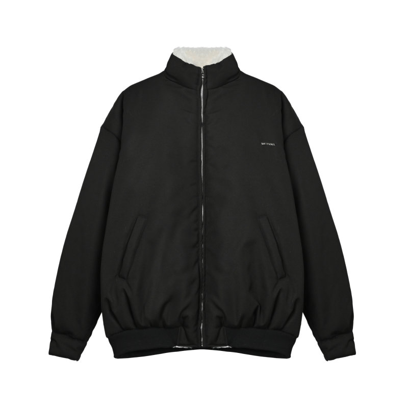 Black Sherpa Collar Overshirt Jacket view
