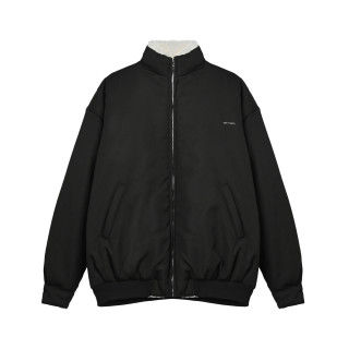 WE11DONE 24FW Sheepskin Collar Puffer Jacket Black view 3
