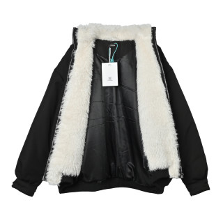 WE11DONE 24FW Sheepskin Collar Puffer Jacket Black view 5