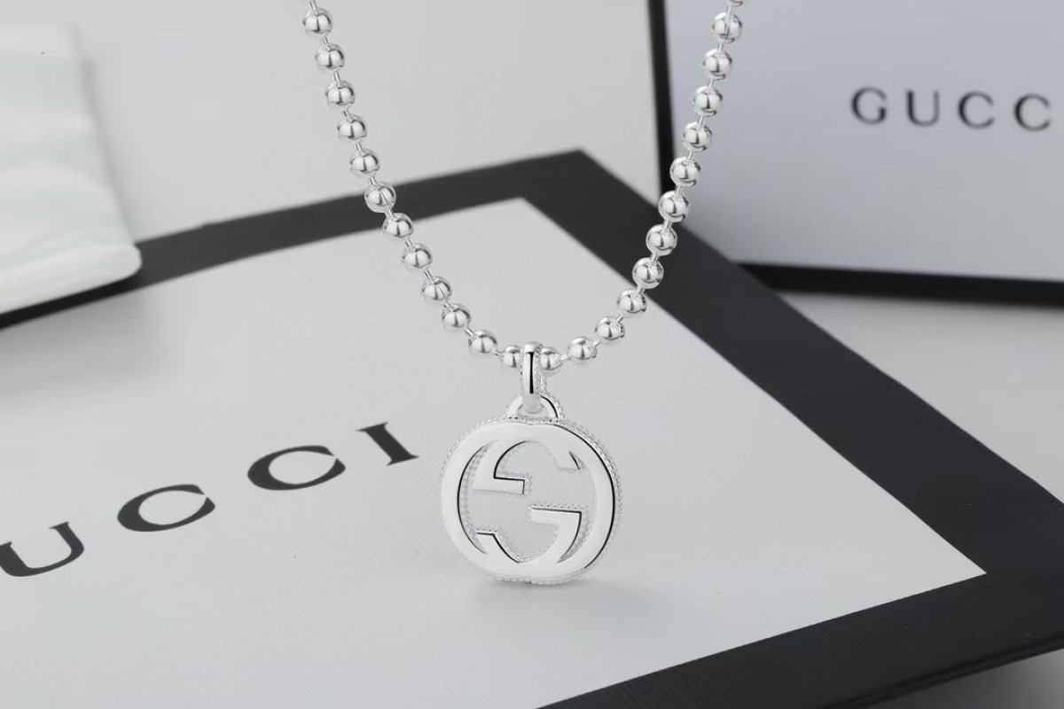 Gucci Double G Pendant Silver Ball Chain Necklace view
