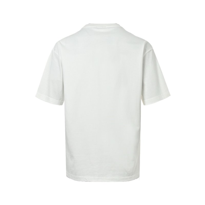 White Crew Neck T-Shirt with Gold Crest Logo view
