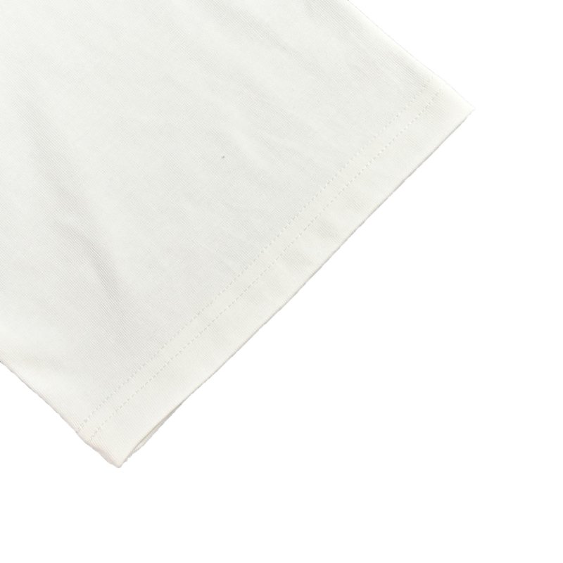 White Crew Neck T-Shirt with Gold Crest Logo view