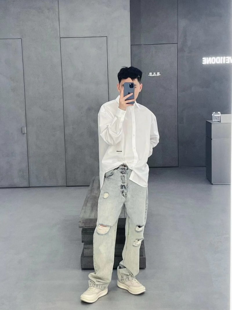 Oversized White Button-Up Shirt