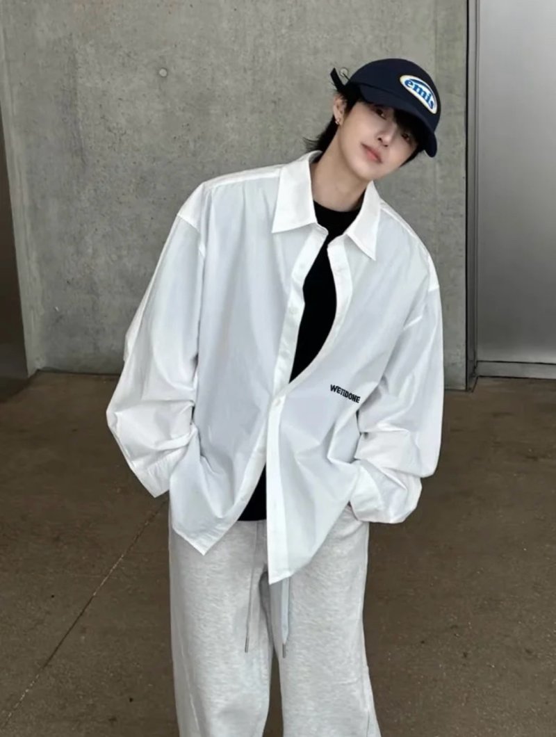 Oversized White Button-Up Shirt view
