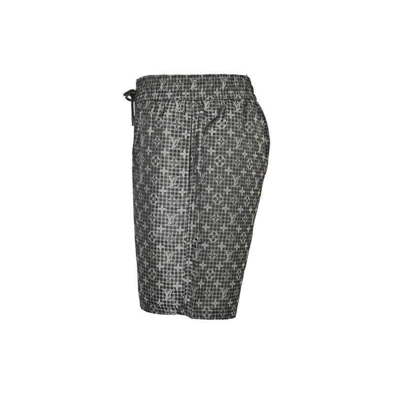 Textured Charcoal Shorts with Elastic Waist view