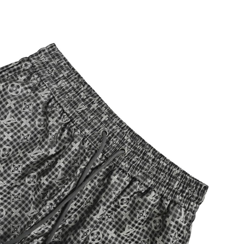 Textured Charcoal Shorts with Elastic Waist view
