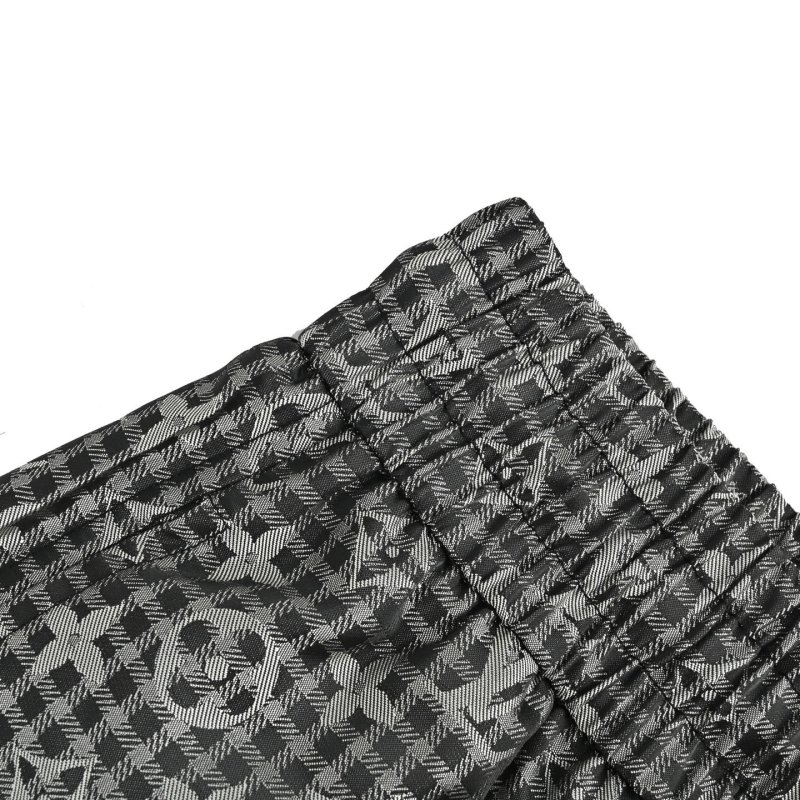 Textured Charcoal Shorts with Elastic Waist view