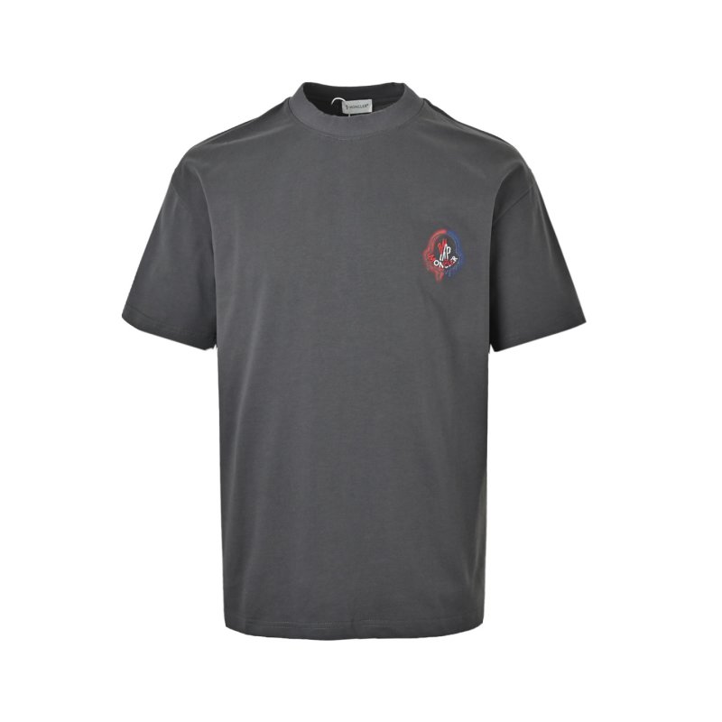 Charcoal Grey Short Sleeve T-Shirt with Red Embroidered Logo view