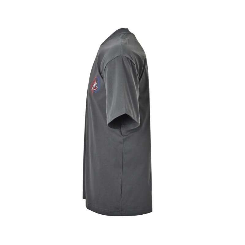 Charcoal Grey Short Sleeve T-Shirt with Red Embroidered Logo view