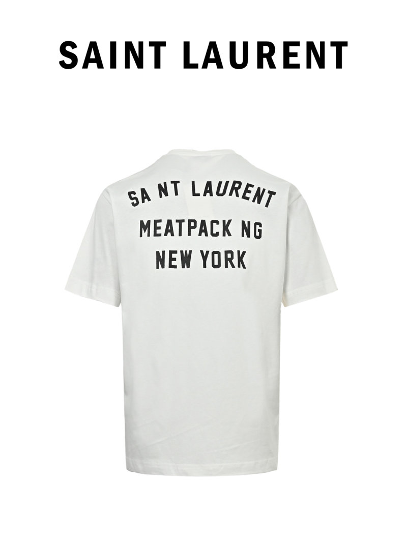 Saint Laurent 26SS Back Logo Print T-Shirt White view