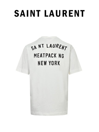 Saint Laurent 26SS Back Logo Print T-Shirt White view 2