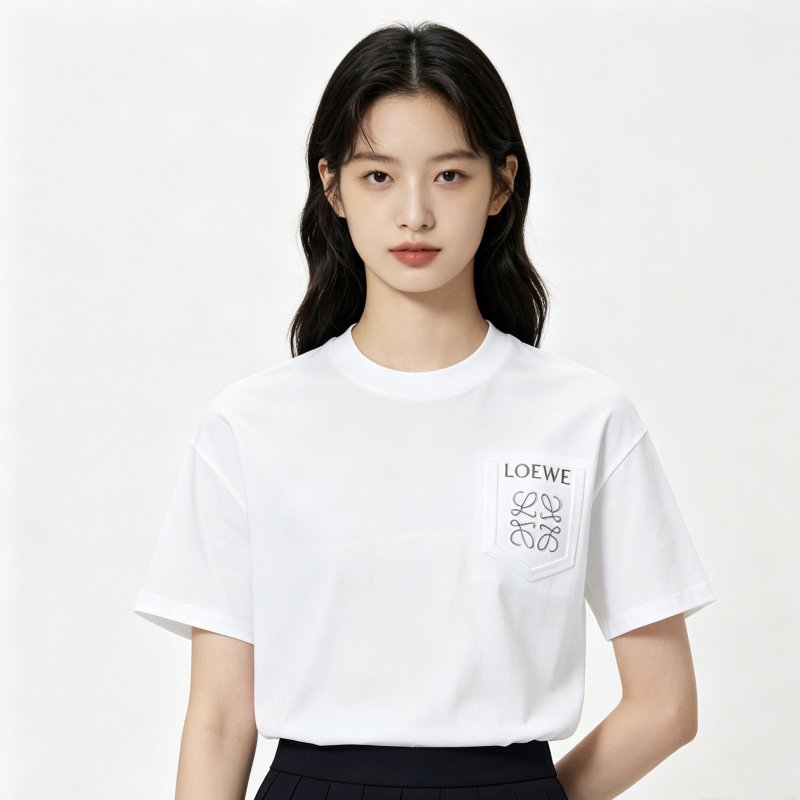 Loewe White Pocket Logo Short Sleeve T-Shirt