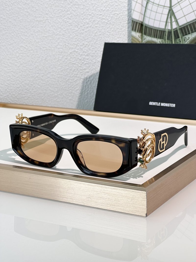 Gentle Monster Black & Gold Ornate Sunglasses