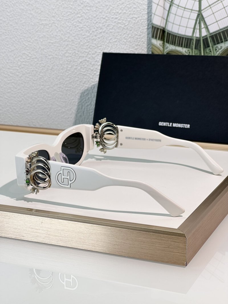 Gentle Monster Black & Gold Ornate Sunglasses view