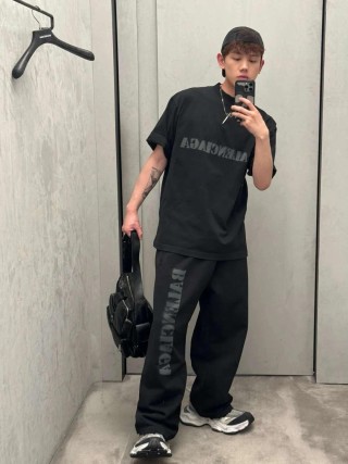 Balenciaga Black Logo T-Shirt view 3