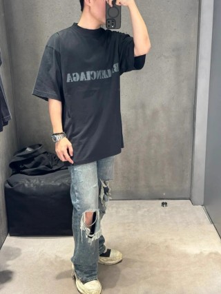 Balenciaga Black Logo T-Shirt view 8