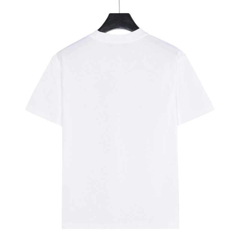 White Graphic Brushstroke T-Shirt with Black Print view