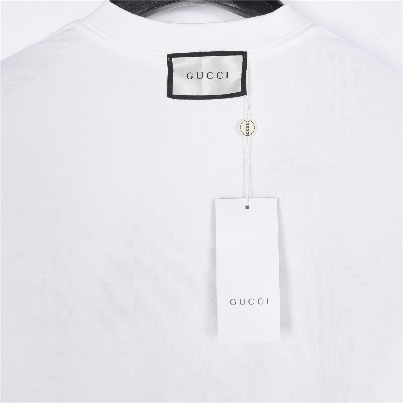Gucci Ink Brush Stroke Graffiti Letter White T-Shirt view
